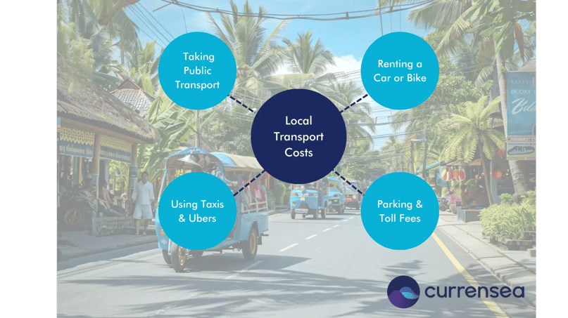 Holiday local transport costs Spider diagram