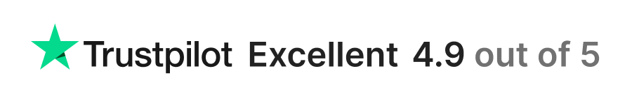 Rated 4.9 out of 5 on Trustpilot