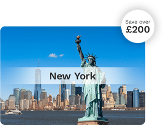 Get the best dollar exchange rate - £200 saved when in New York using a Currensea travel debit card